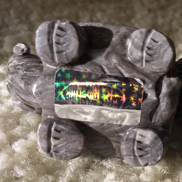 vintage 70s pair of carved stone turtle tortoise figurines - Picture 11 of 12